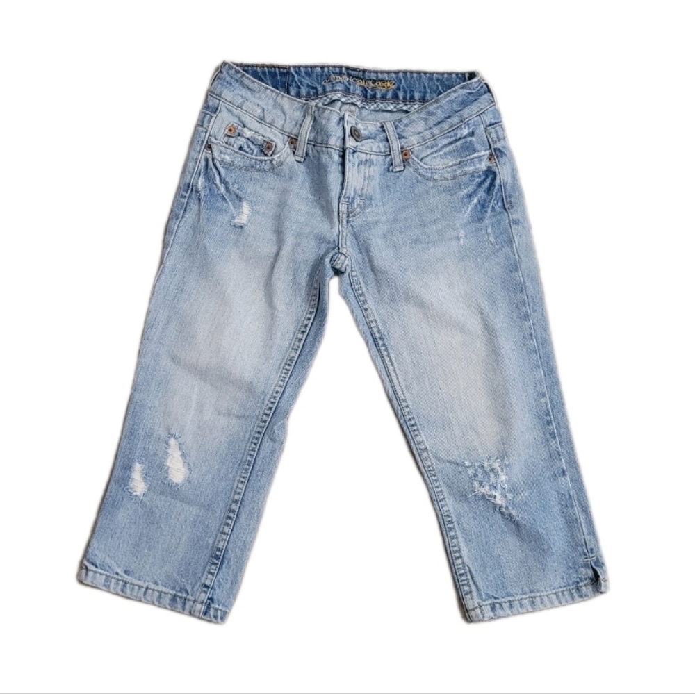 American Eagle Outfitters Vintage Artist Jeans Capris Distelressed Womens Size 0